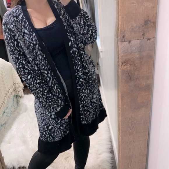 Lane Bryant Purple Blue Leopard print tunic Length Long Line knit cardigan 18/20 - Picture 1 of 8